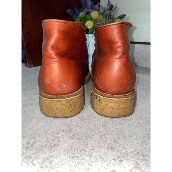Rare Vintage Frye Womens Leather Boots 8D 1980s Made In USA Brown Ankle Chukka L - Picture 5 of 8